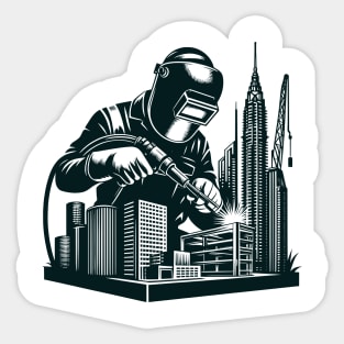 Welder Dad Retro Vintage Welding City Sticker